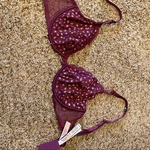 Maroon and gold VS bra